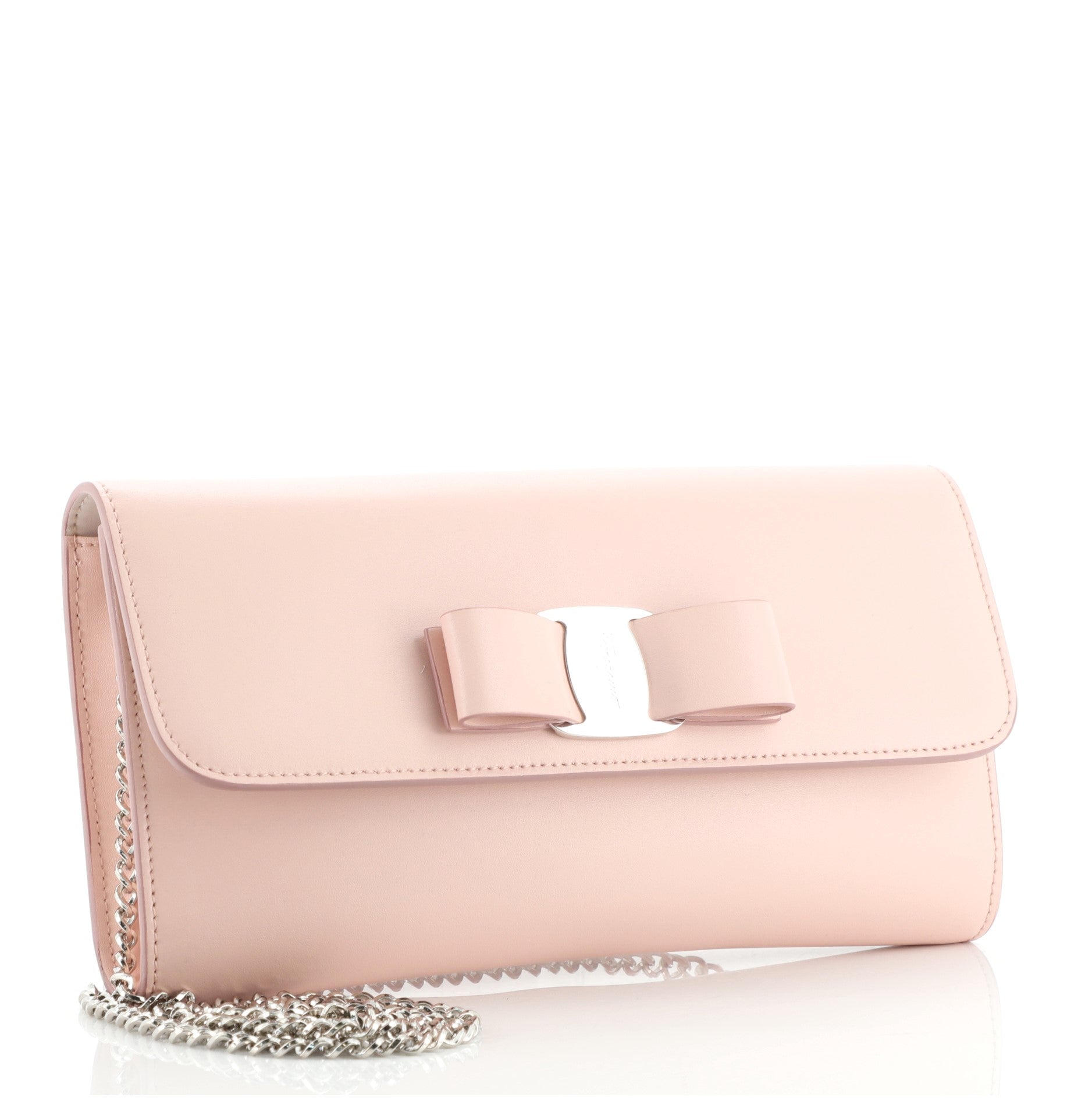 Vara Bow Chain Clutch Leather Small