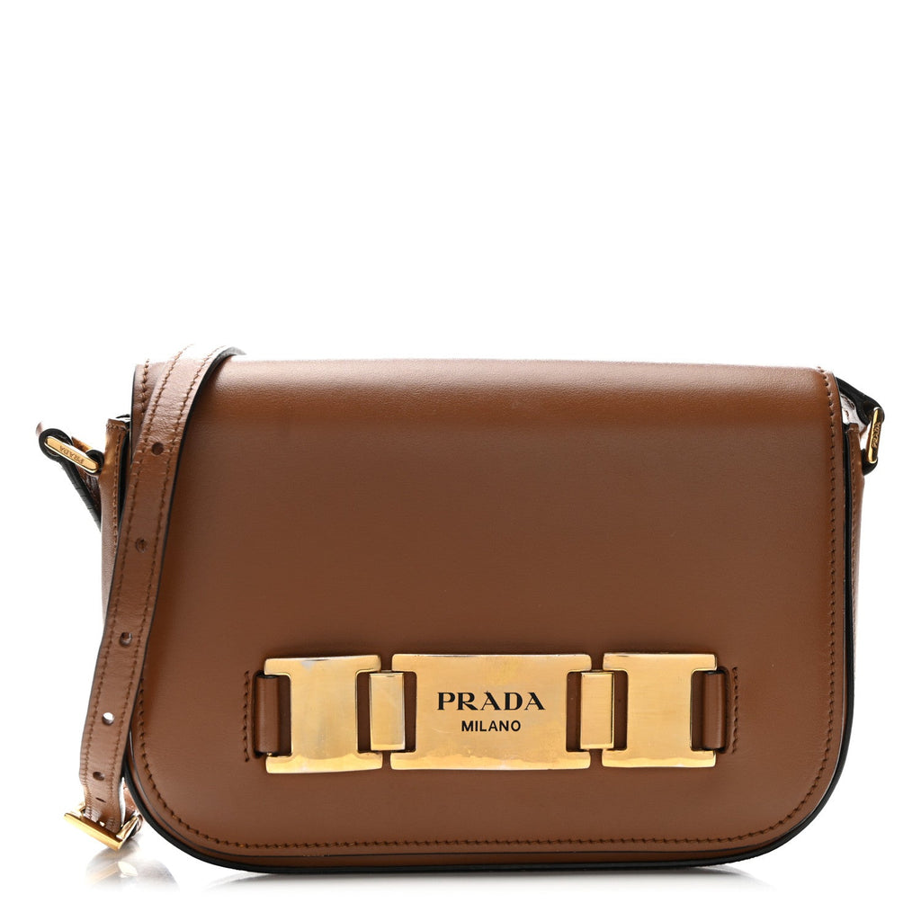 City Calf Flap Shoulder Bag Cognac