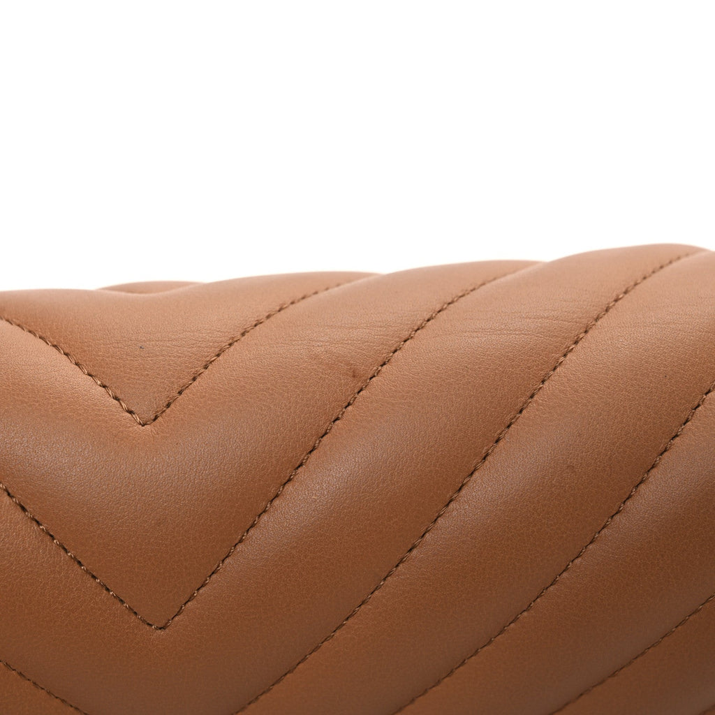 Calfskin Chevron Quilted Medium Boy Flap Beige