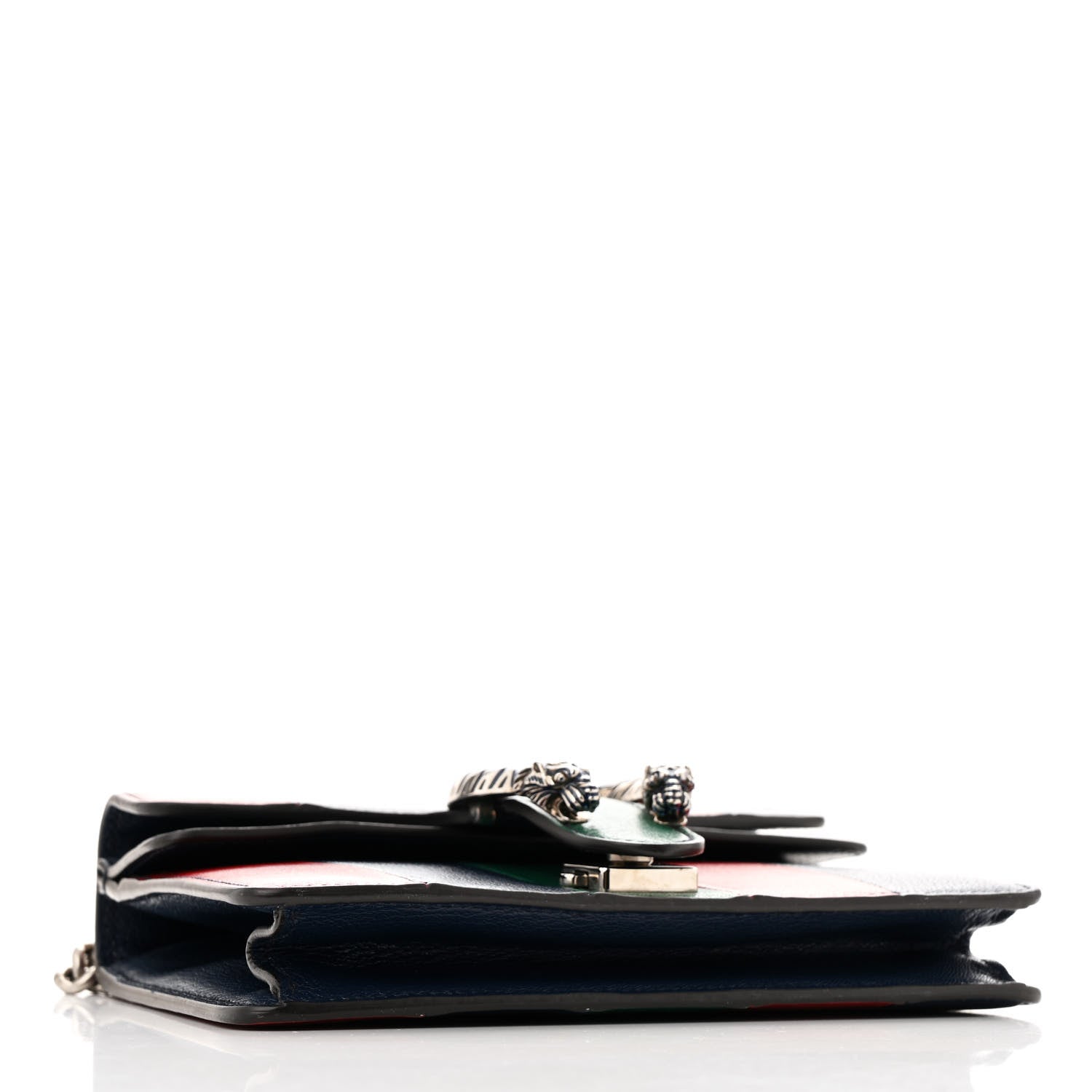 Calfskin Enamel Striped Mini Dionysus Shoulder Bag Green Red Navy