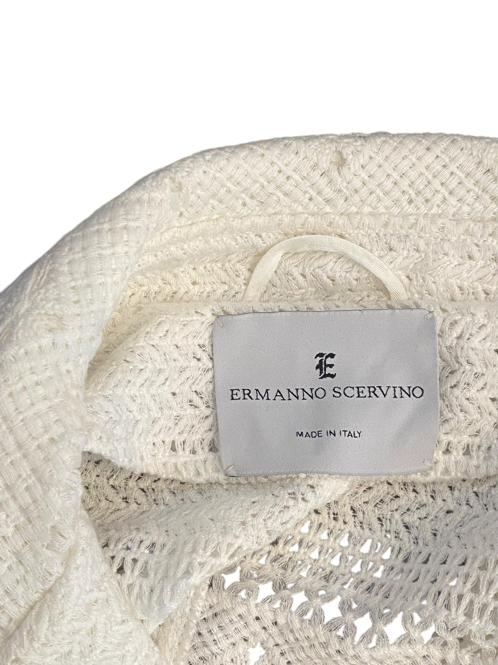 Ermano Scervino White Crochet Blazer - 42 / US 6