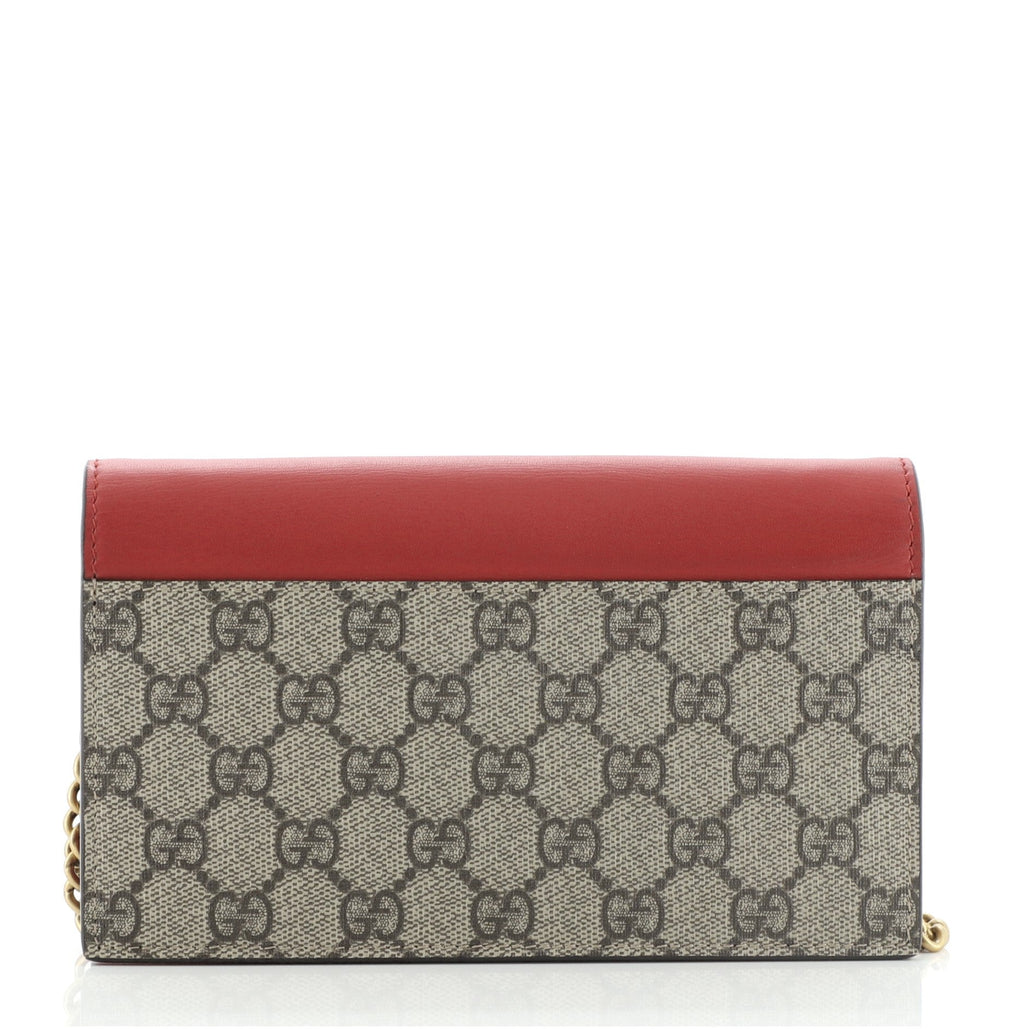 Pearly Wallet on Chain Coated Canvas with Leather Mini