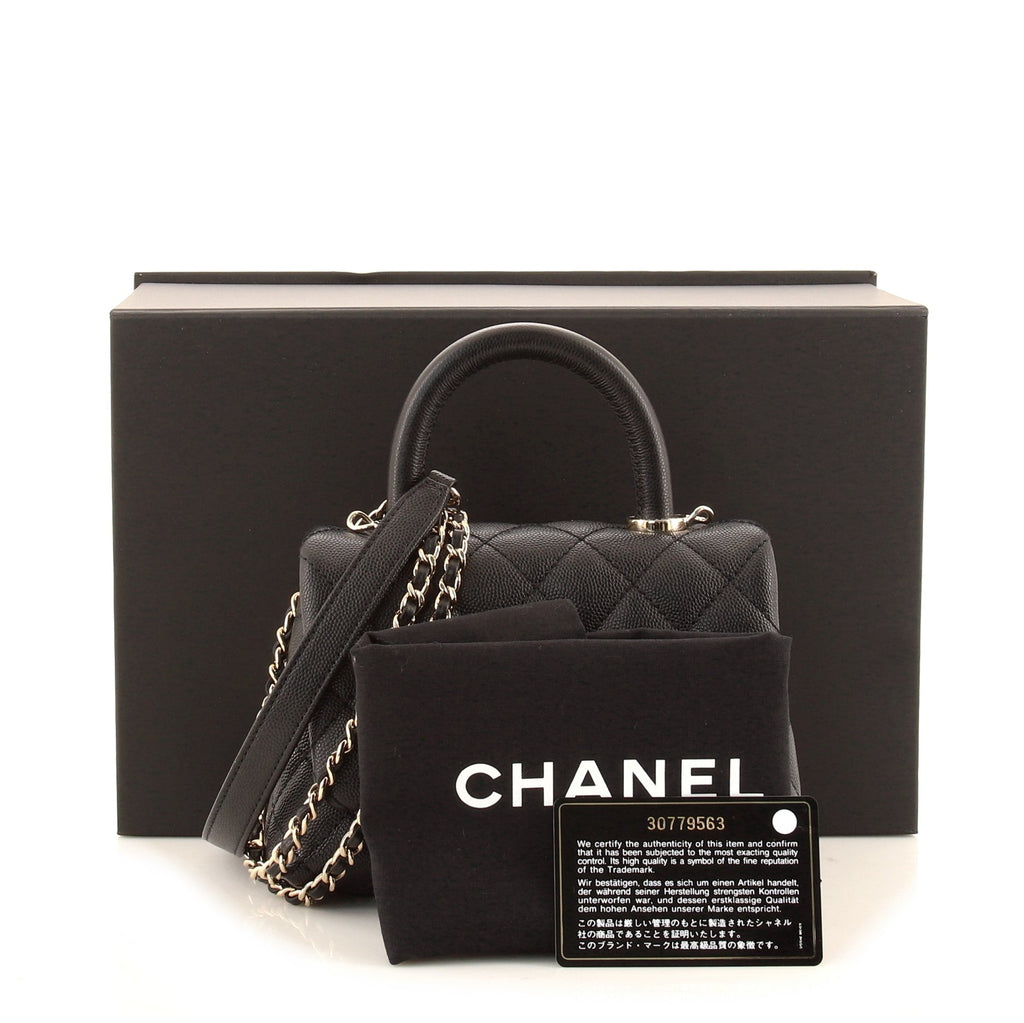 Coco Top Handle Bag Quilted Caviar Extra Mini