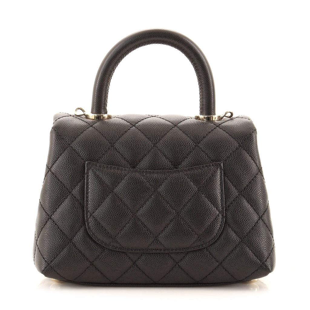 Coco Top Handle Bag Quilted Caviar Extra Mini