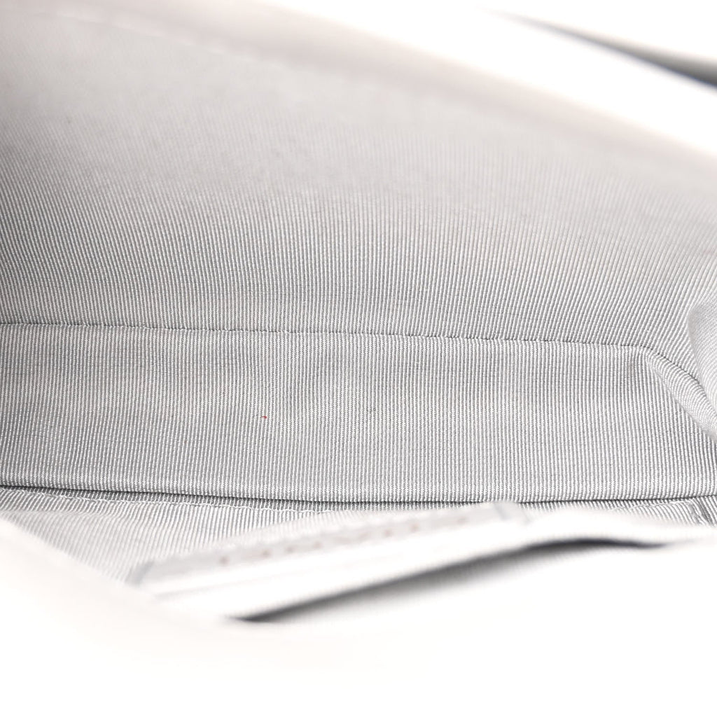 Calfskin Quilted Top Handle Flap Light Grey