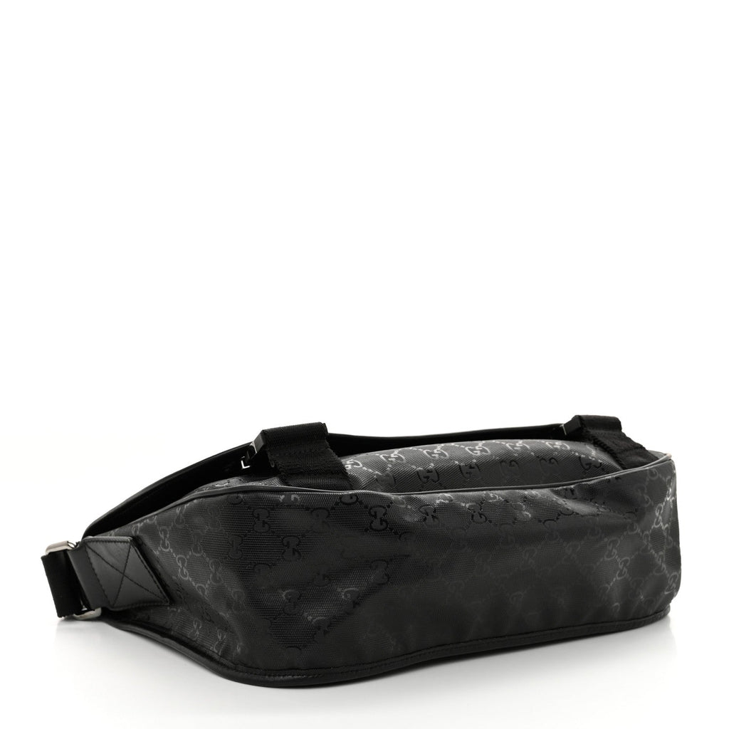 Imprime Monogram Medium Double Buckle Flap Messenger Bag Black