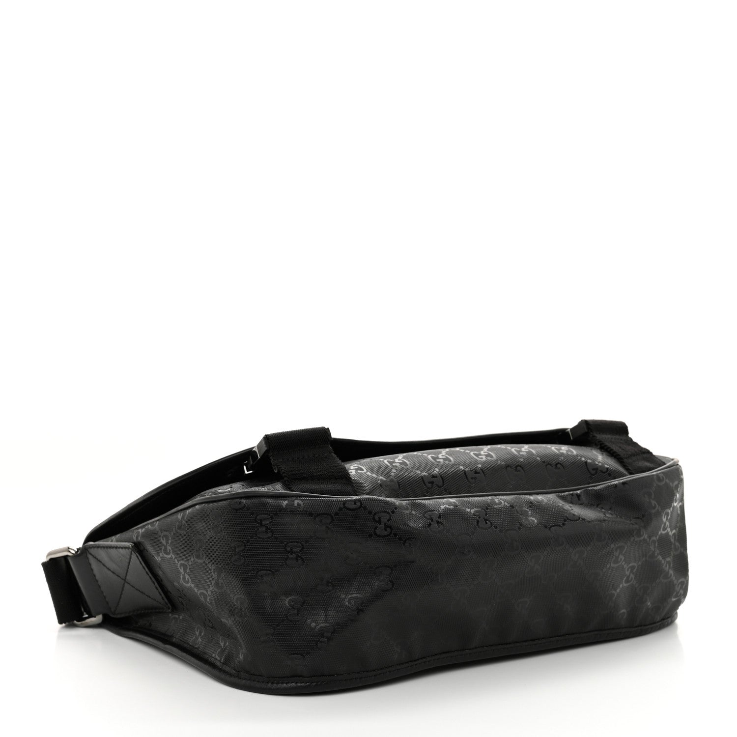 Imprime Monogram Medium Double Buckle Flap Messenger Bag Black