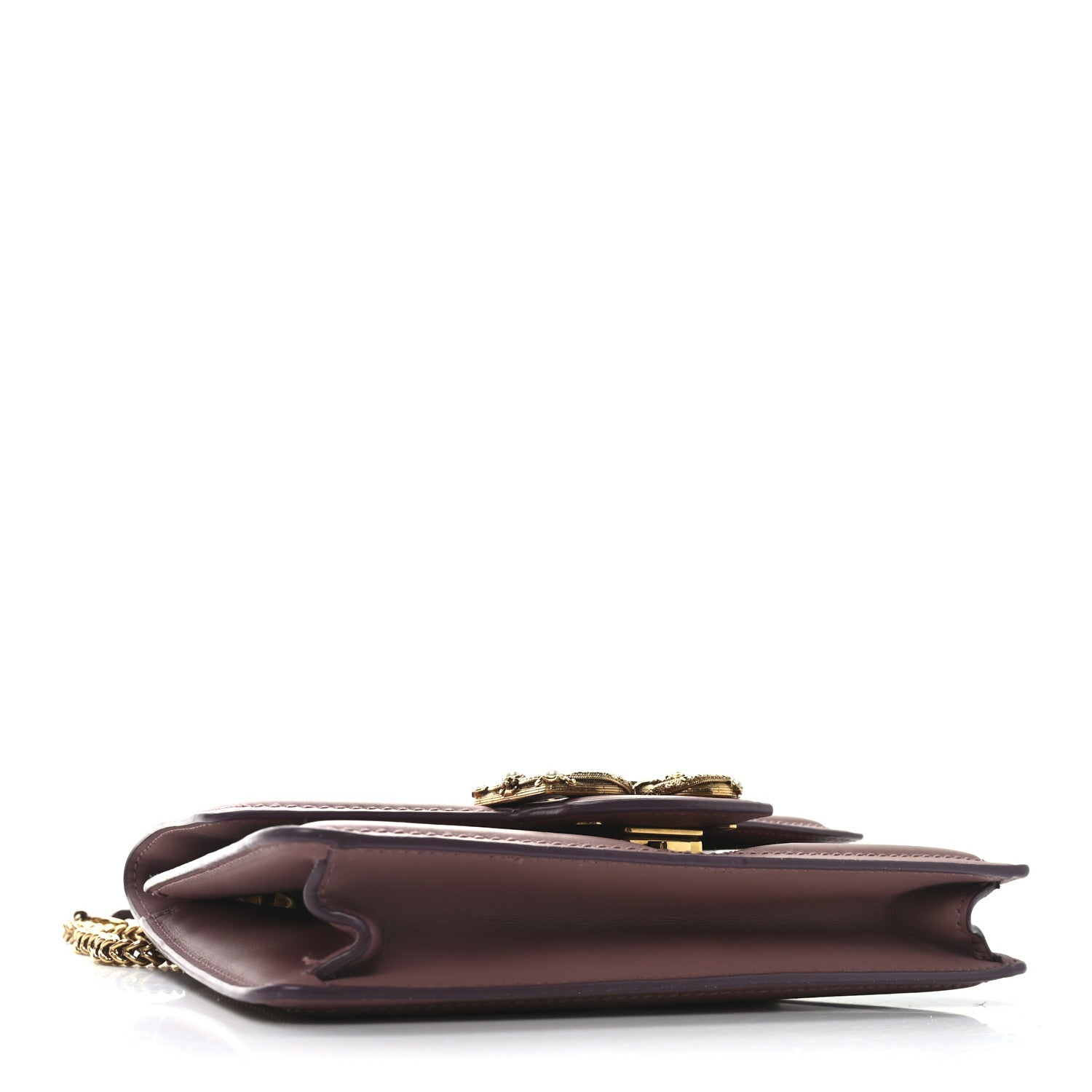DOLCE GABBANA Smooth Calfskin Small DG Amore Envelope Bag Pink