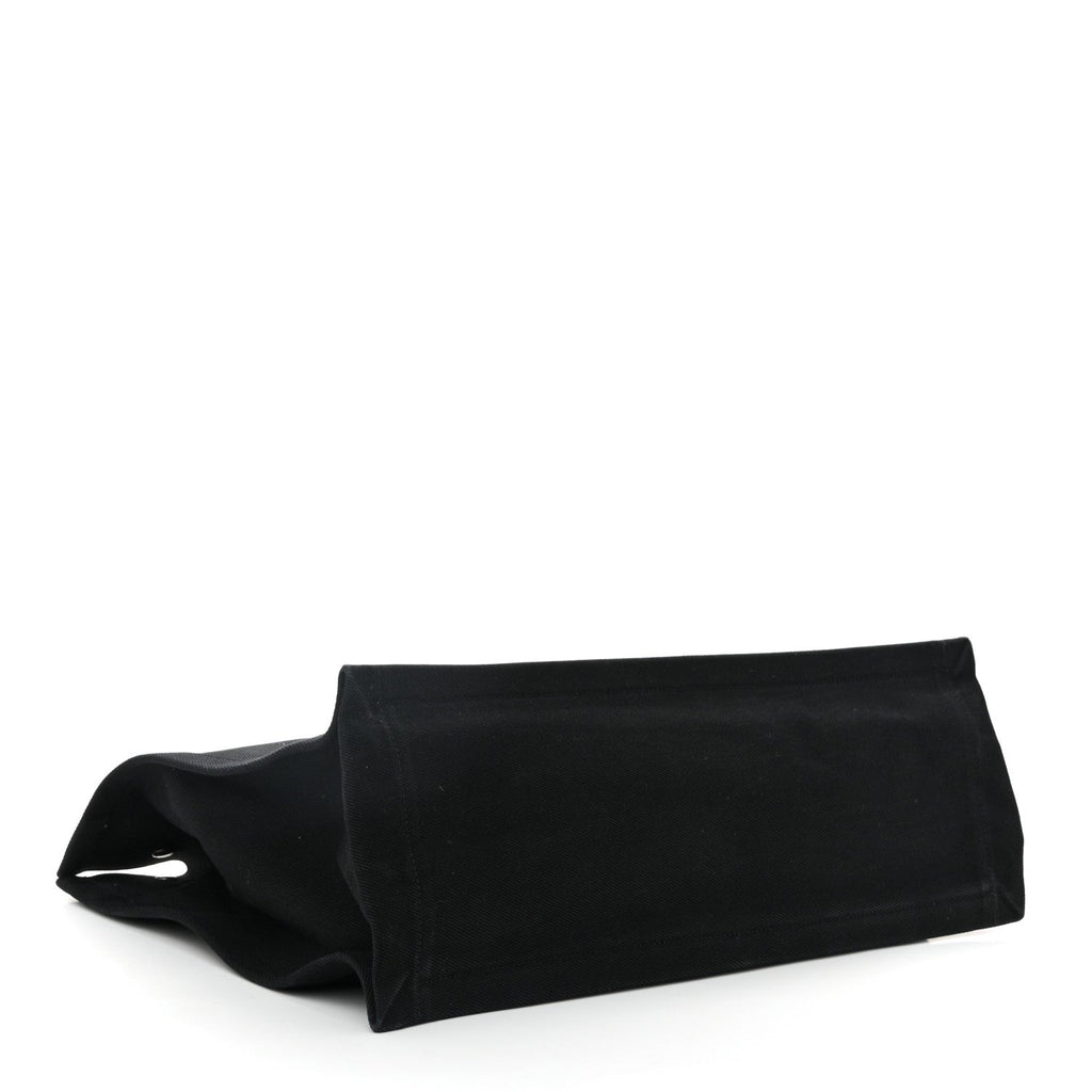 Linen Calfskin Rive Gauche Tote Black