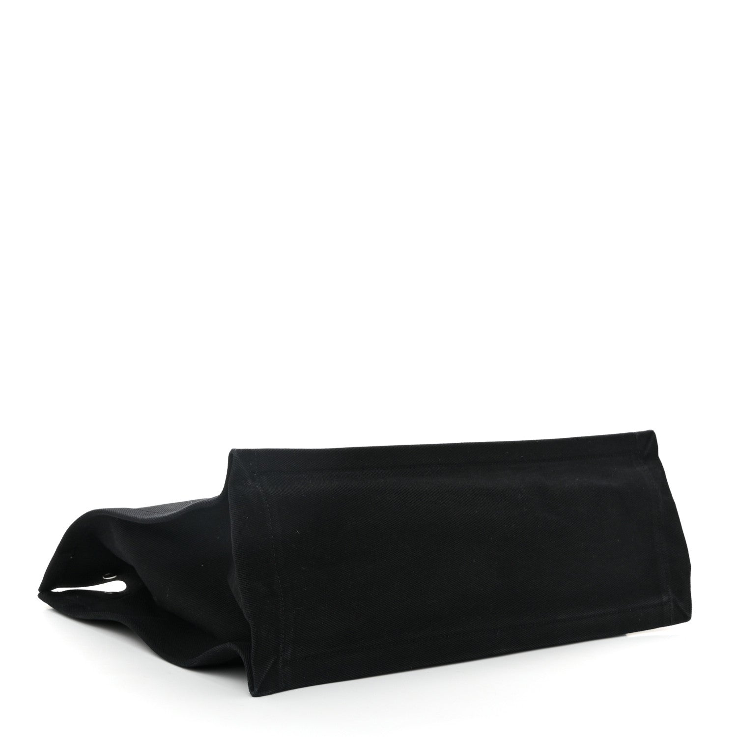 Linen Calfskin Rive Gauche Tote Black