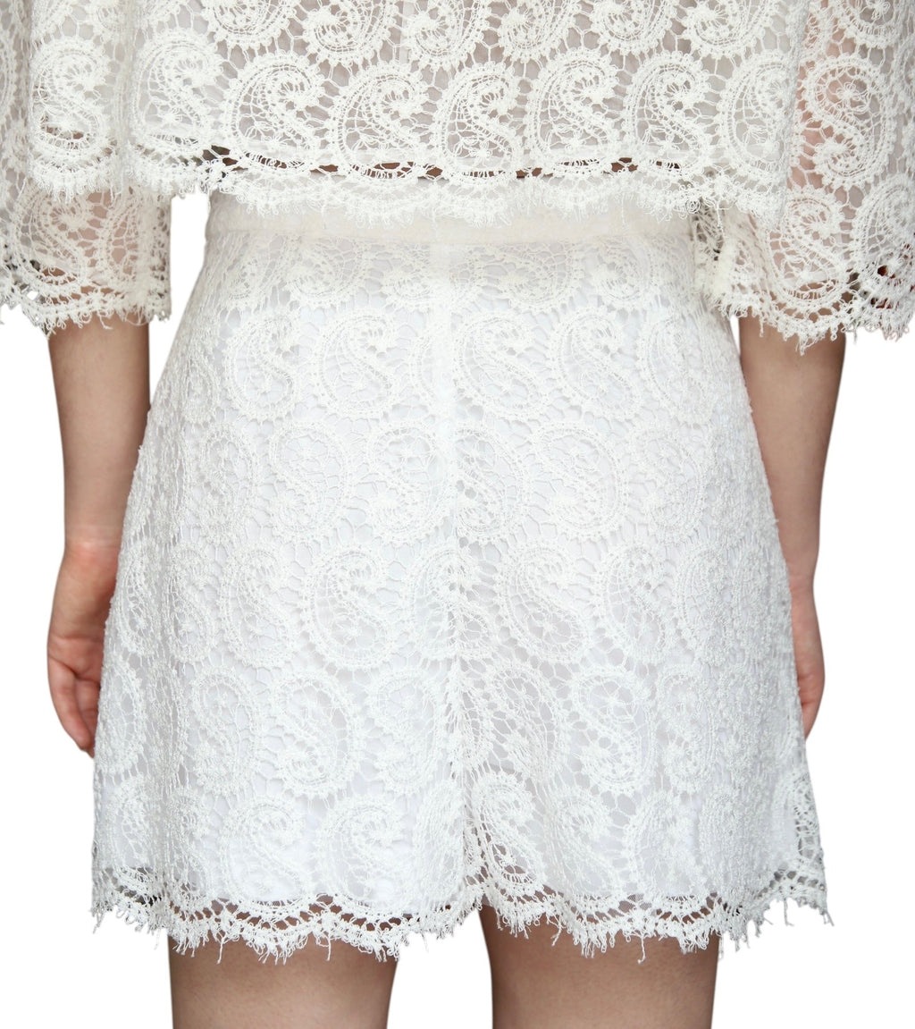 Giambattista Valli White Lace Shorts - 42 / US 6
