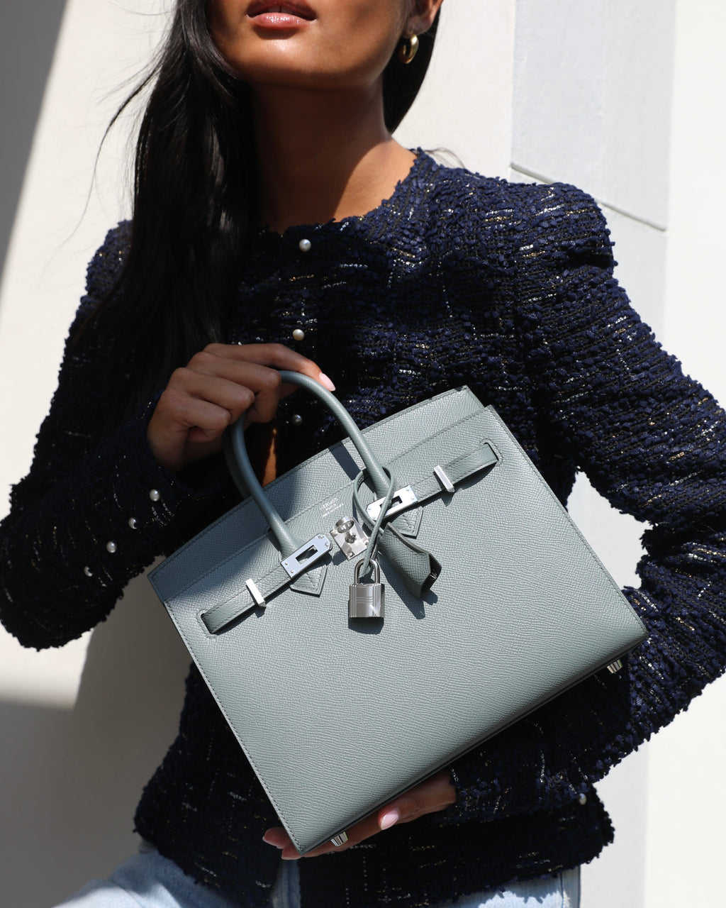 Hermès Birkin 25 Sellier Bag in Vert Amande Epsom Leather with Palladium Hardware