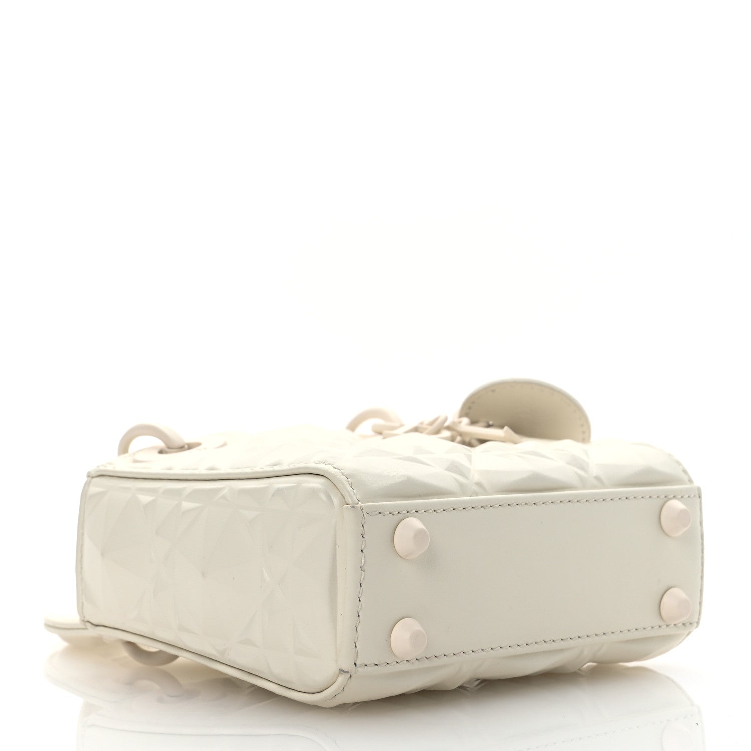 Calfskin Cannage Diamond Micro Lady Dior Latte