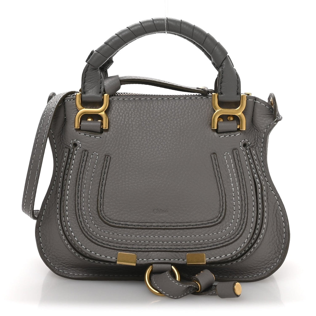 Calfskin Mini Marcie Satchel Cashmere Grey