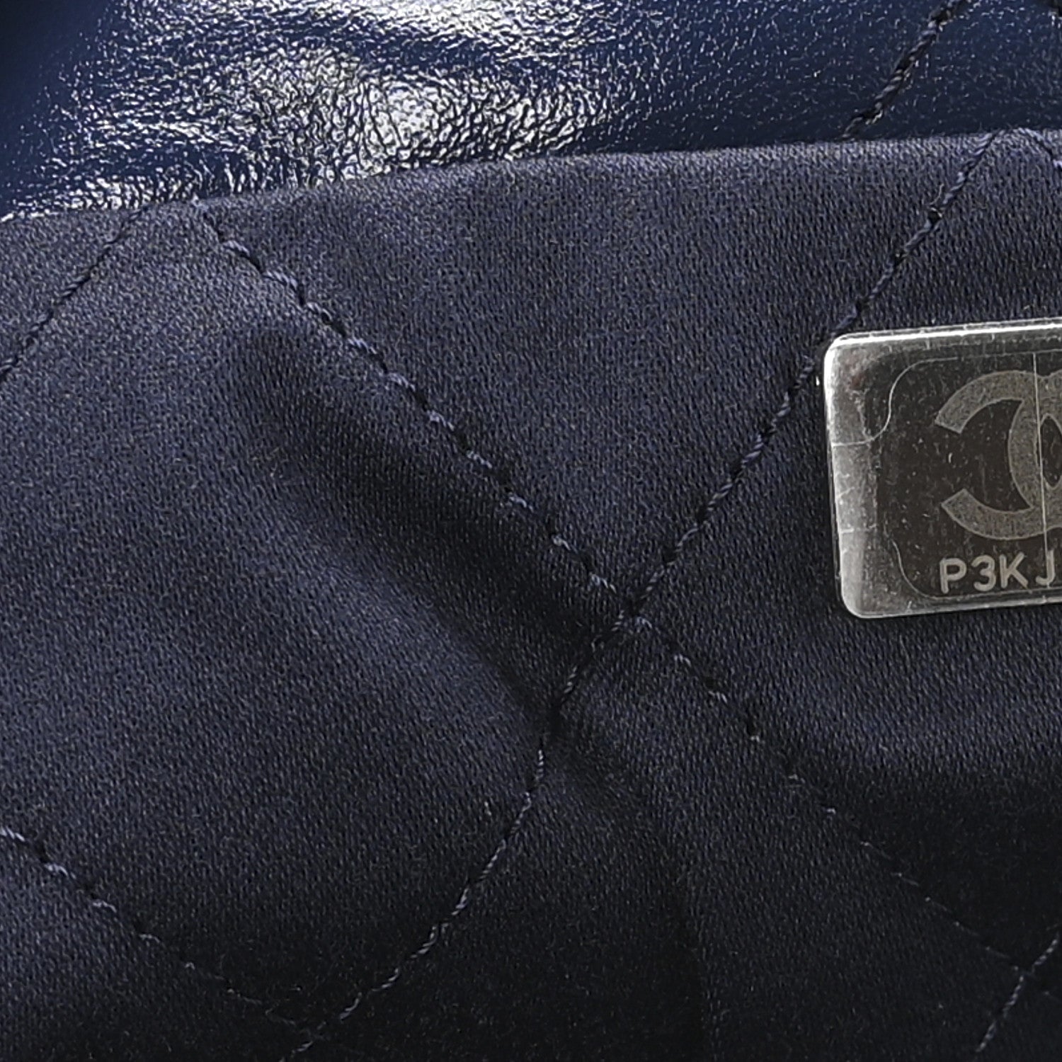 Shiny Calfskin Quilted Chanel 22 Navy Blue