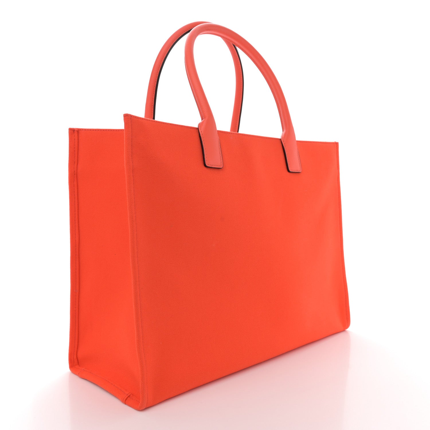 Canvas Calfskin Large La Medusa Tote Bag Orange