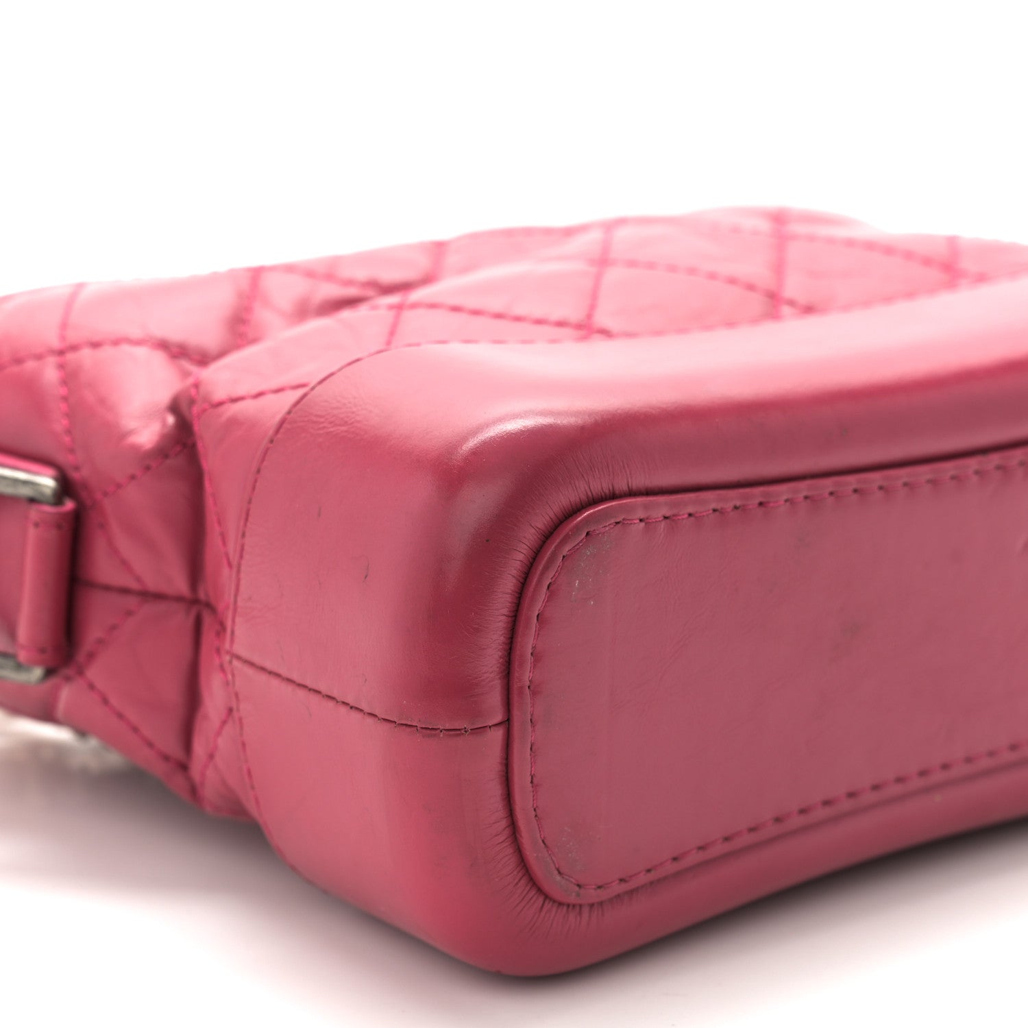 Aged Calfskin Quilted Small Gabrielle Hobo Dark Pink