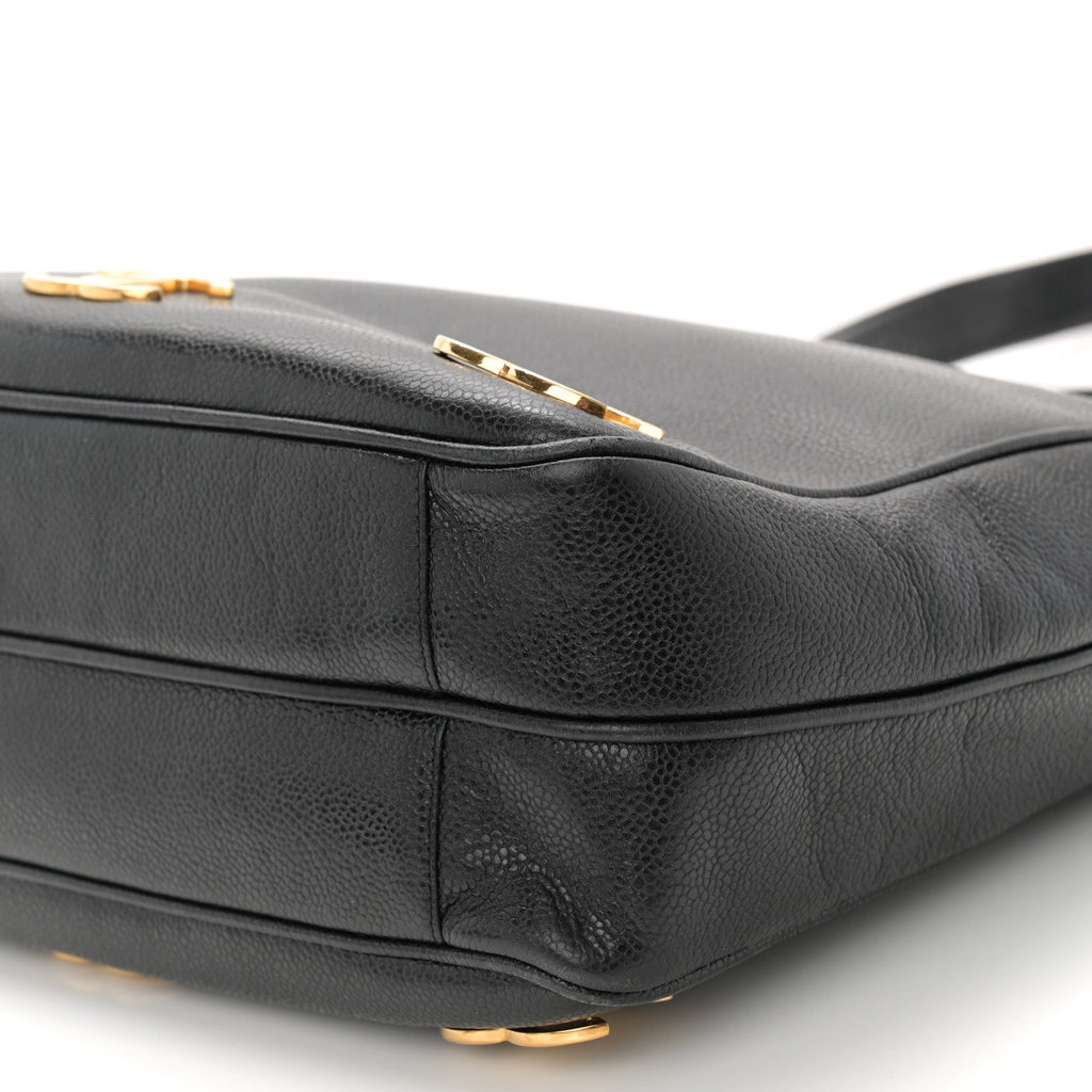 Caviar Triple CC Shoulder Bag Black