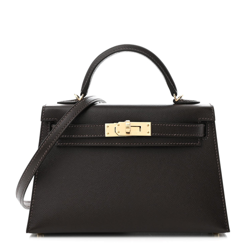Madame Calfskin Mini Kelly Sellier 20 Bai Brun