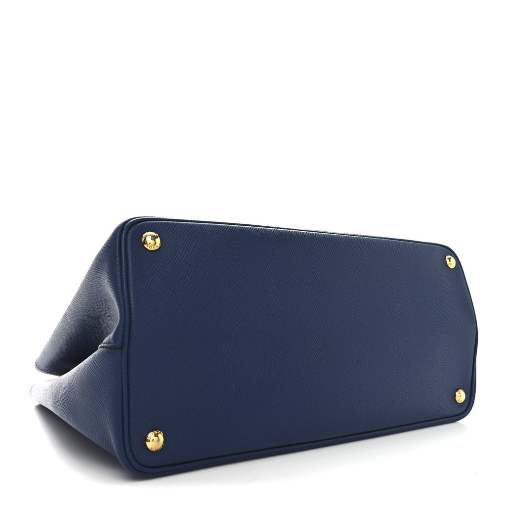 Saffiano Cuir Large Double Bag Bleuette