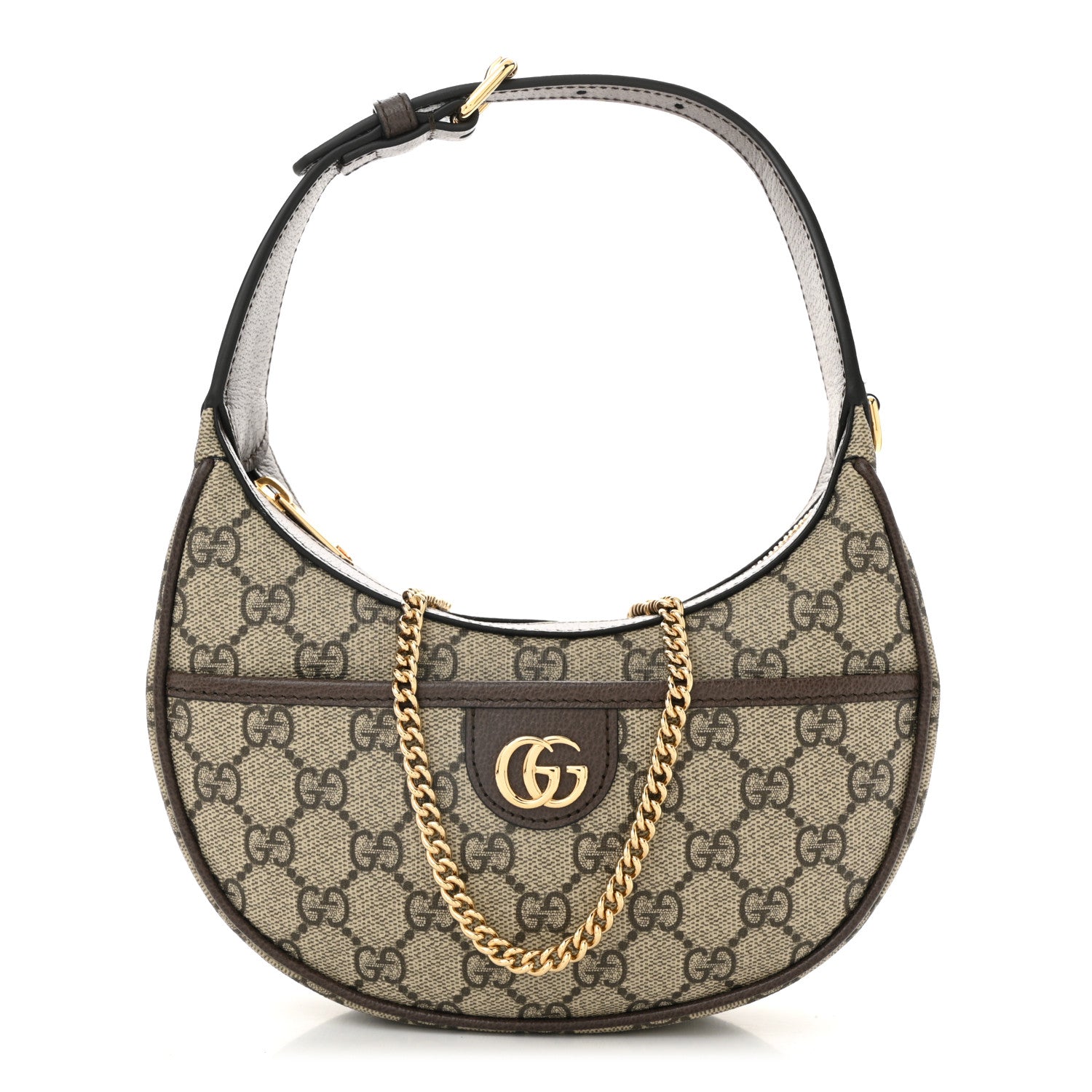 GG Supreme Monogram Textured Dollar Calfskin Small Ophidia Shoulder Bag Beige Ebony New Acero