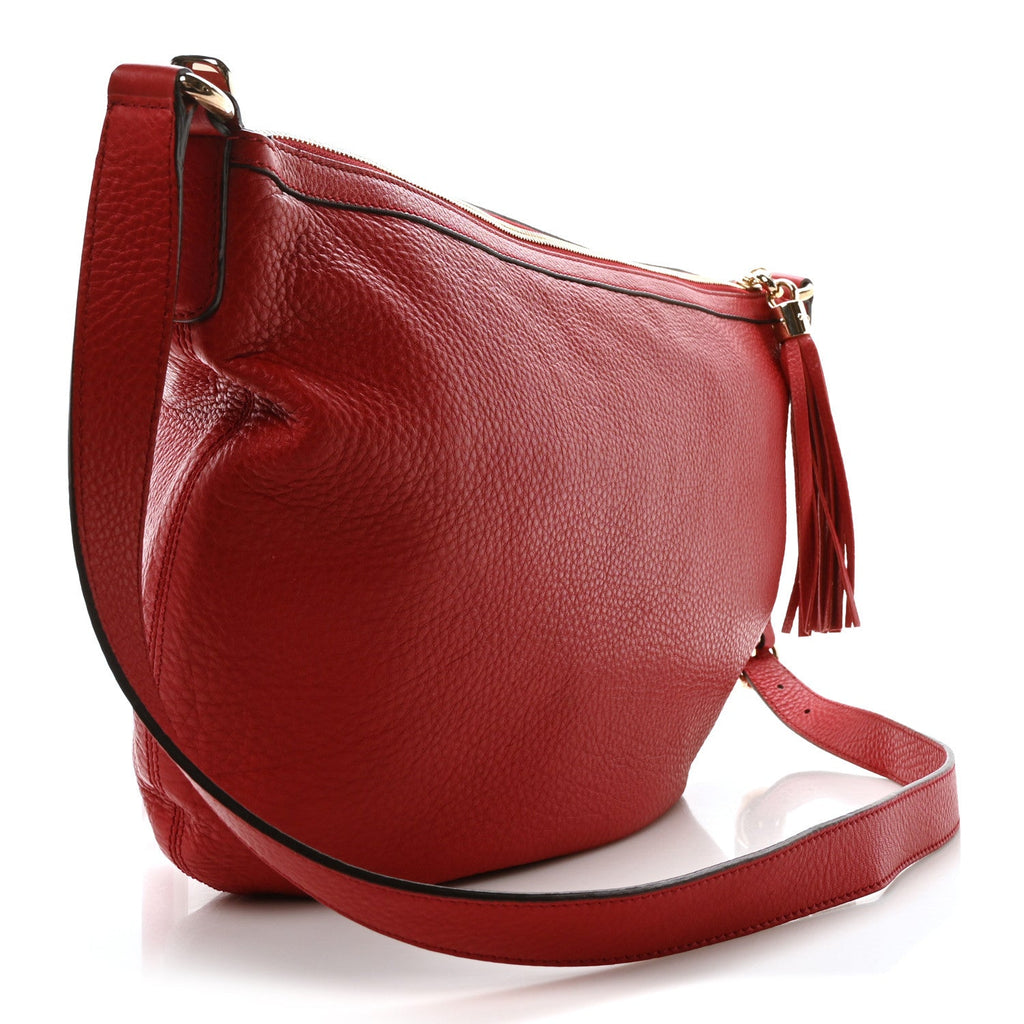 Pebbled Calfskin Medium Soho Hobo Red