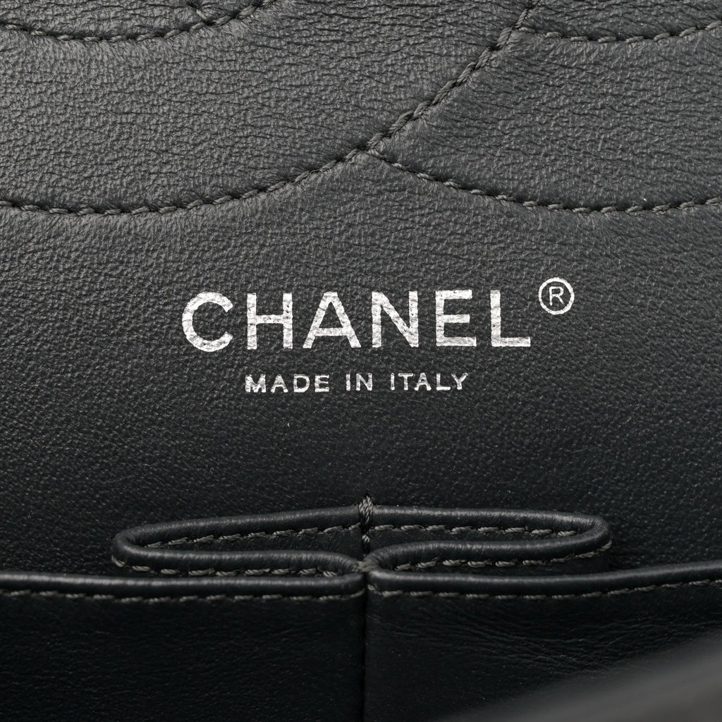 Aged Calfskin Quilted 2.55 Reissue 227 Flap Dark Grey
