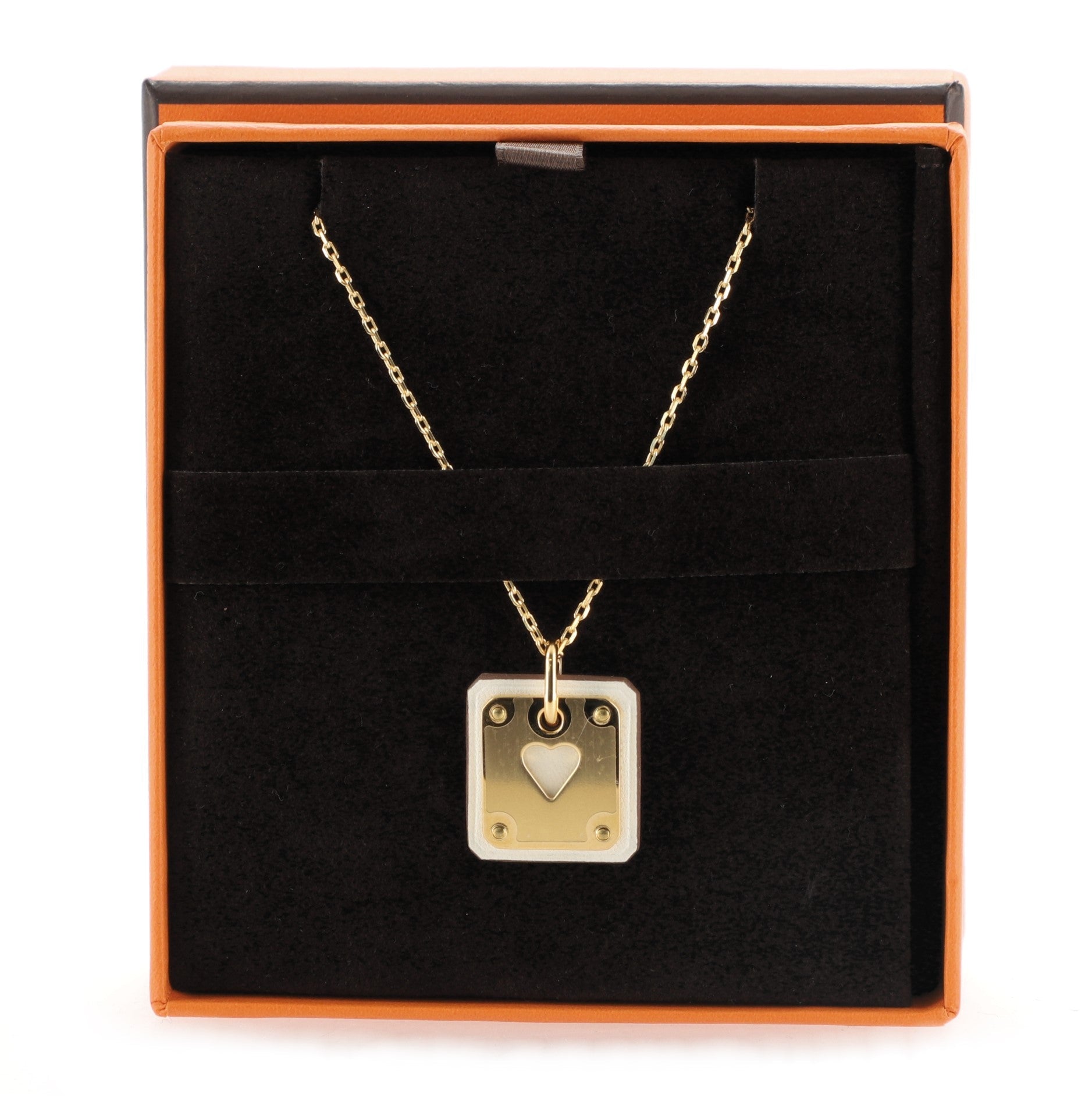 As de Coeur Pendant Necklace Metal and Leather Small