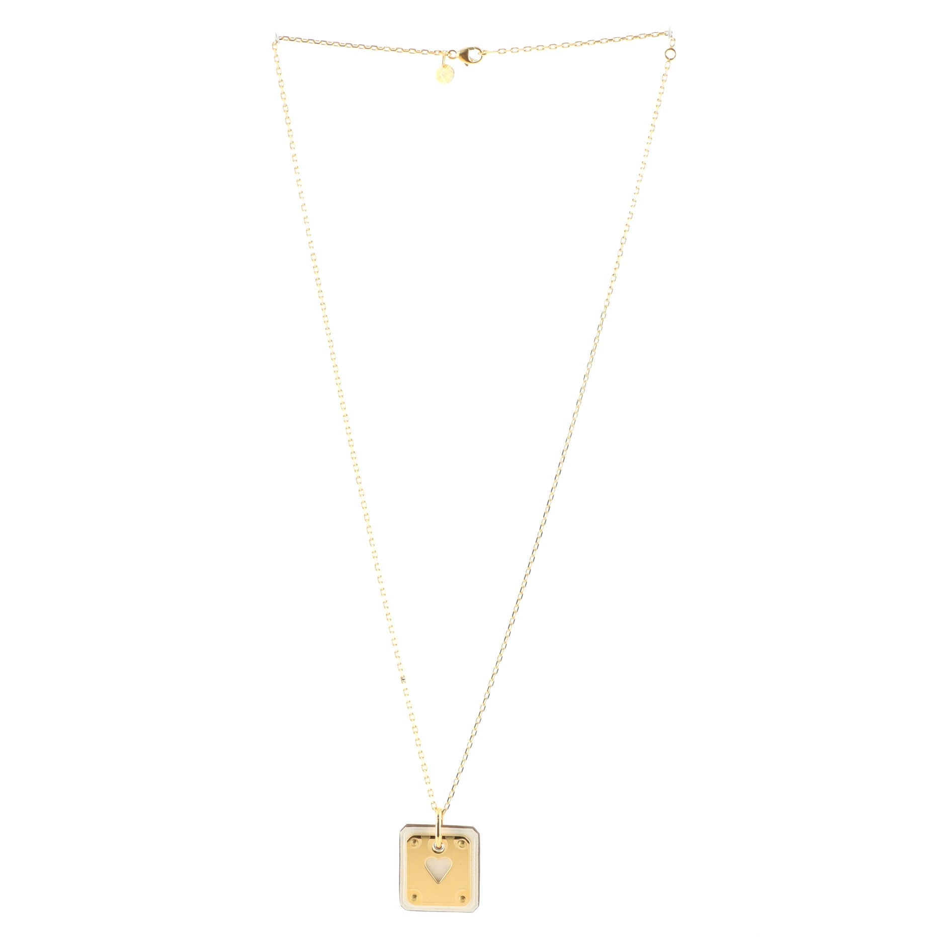 As de Coeur Pendant Necklace Metal and Leather Small