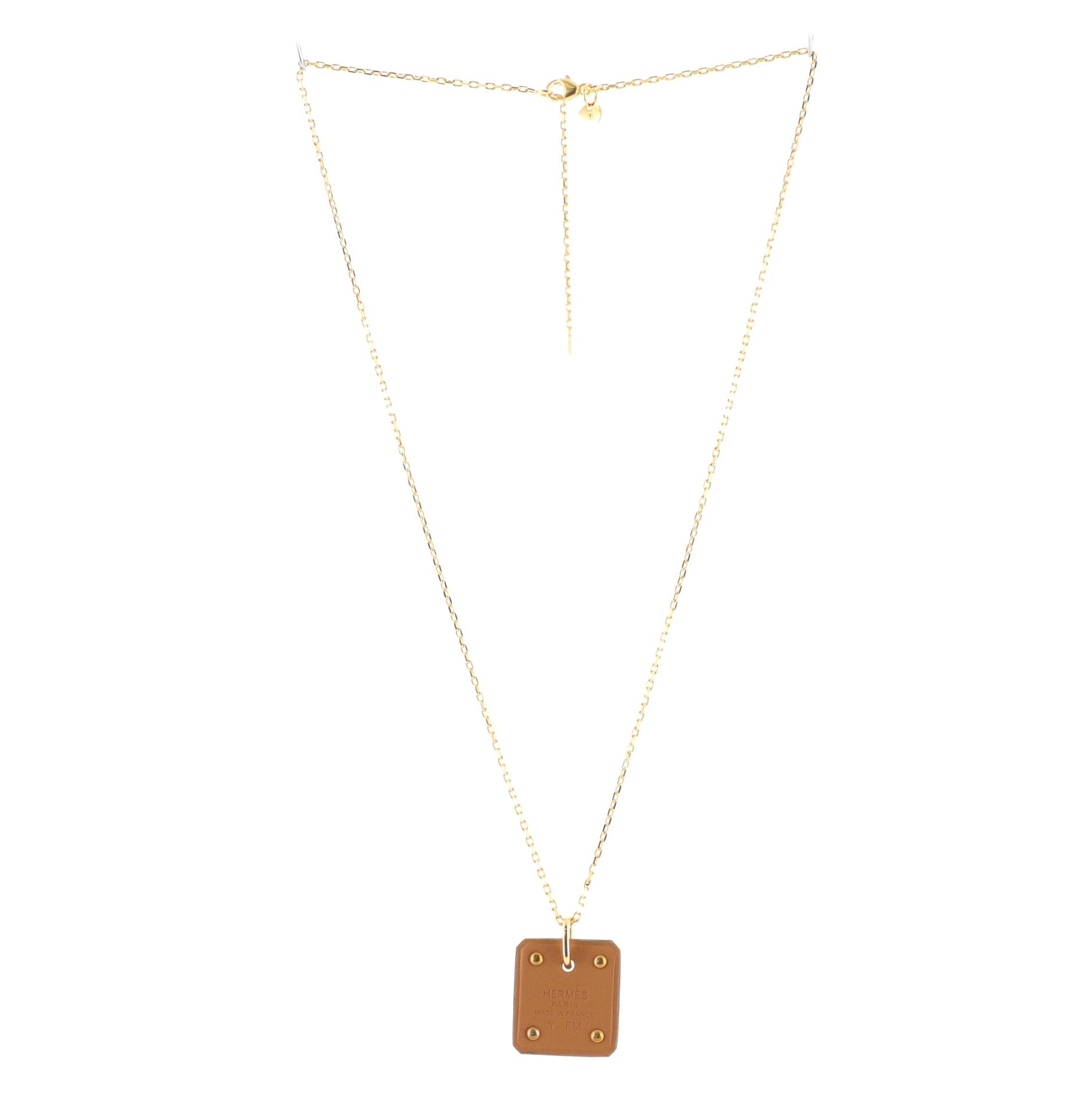 As de Coeur Pendant Necklace Metal and Leather Small