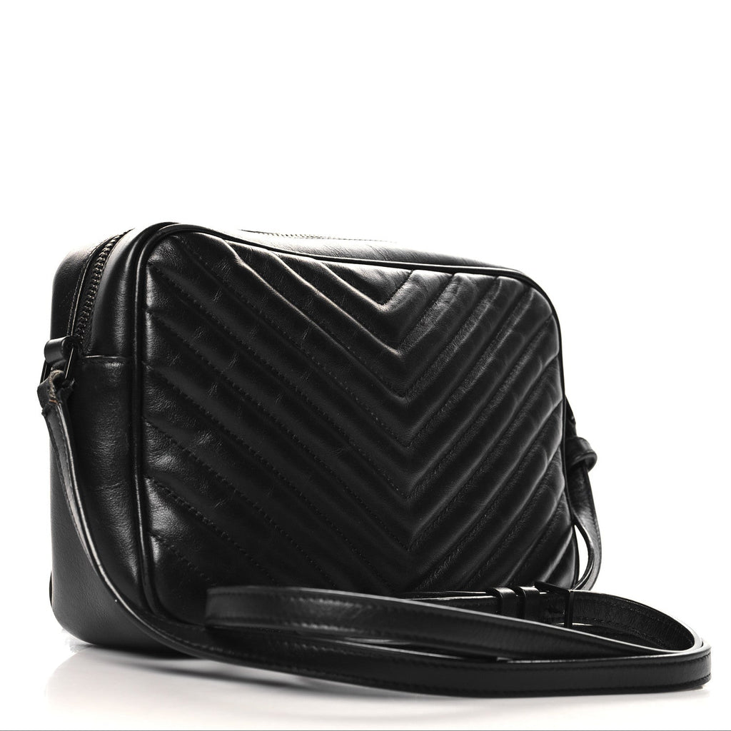 Calfskin Matelasse Monogram Monochrome Lou Camera Bag Black