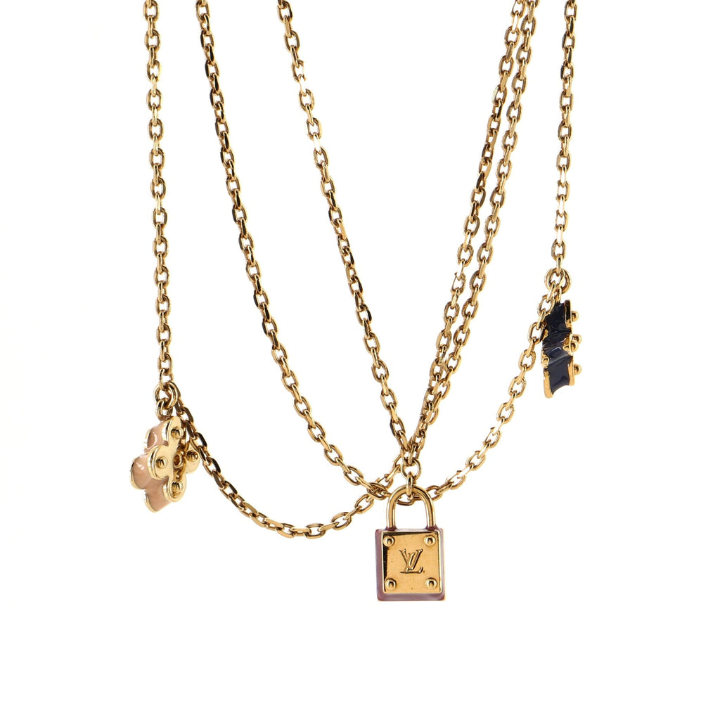Sweet Charms Multistrand Necklace Metal with Enamel