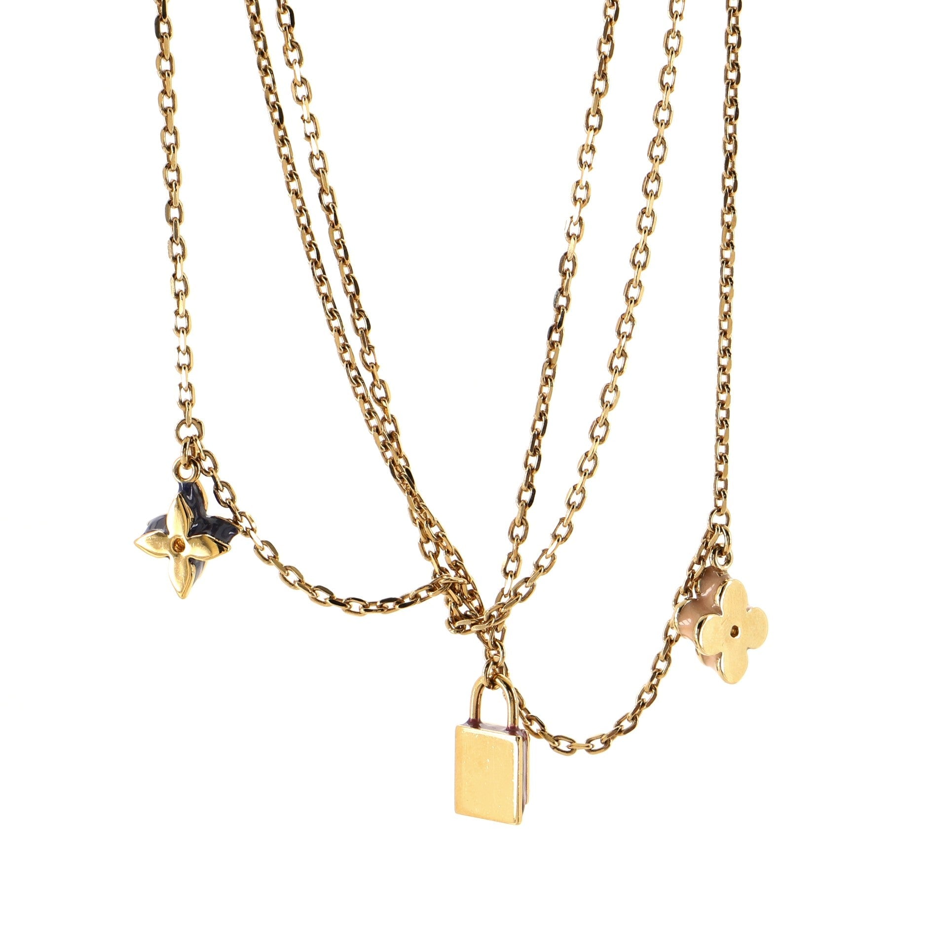 Sweet Charms Multistrand Necklace Metal with Enamel