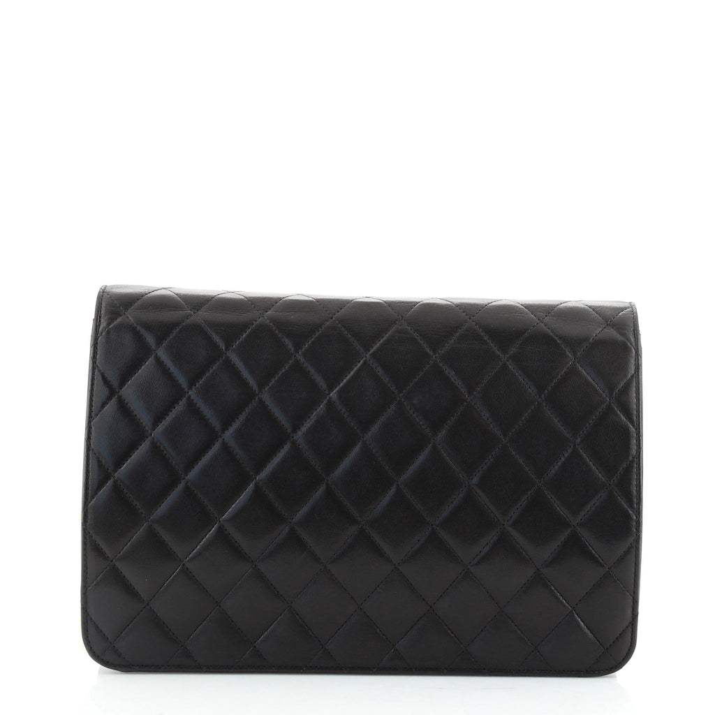 Vintage Clutch with Chain Quilted Leather Medium