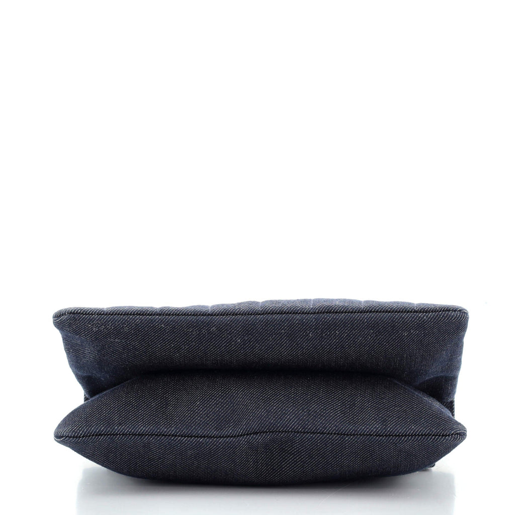 Chocolate Bar Reissue Handle Clutch Quilted Denim