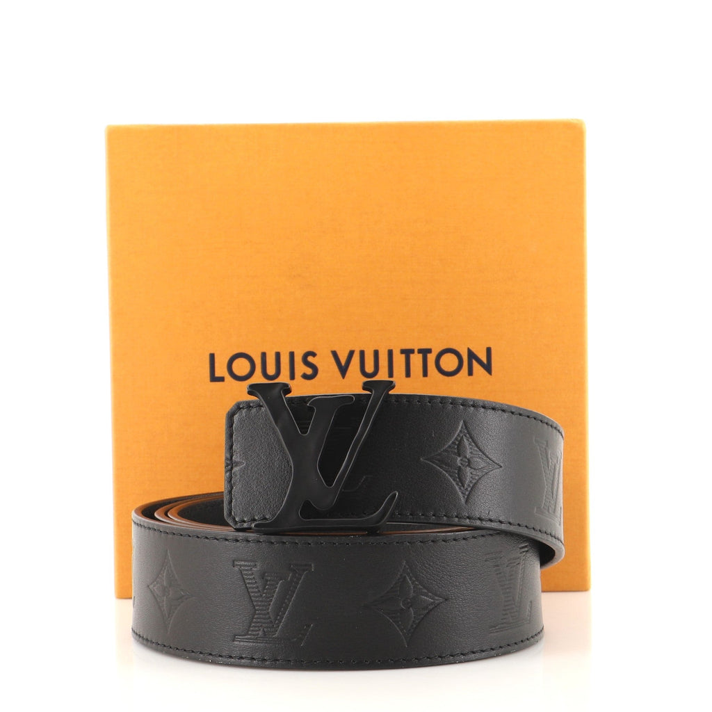 LV Initiales Reversible Belt Monogram Shadow Leather Wide 100