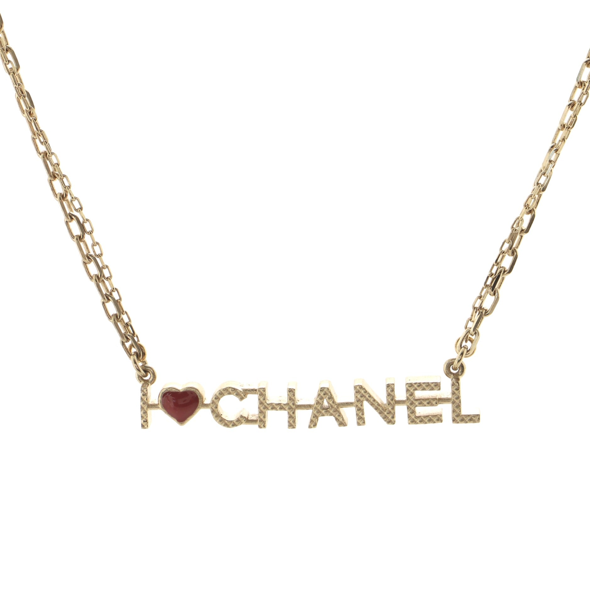 I Love Chanel Necklace Metal with Resin