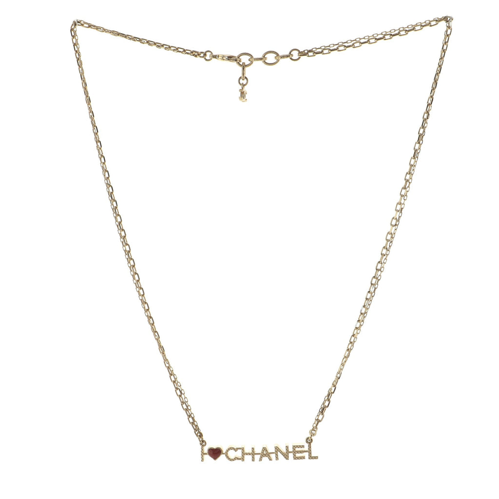 I Love Chanel Necklace Metal with Resin