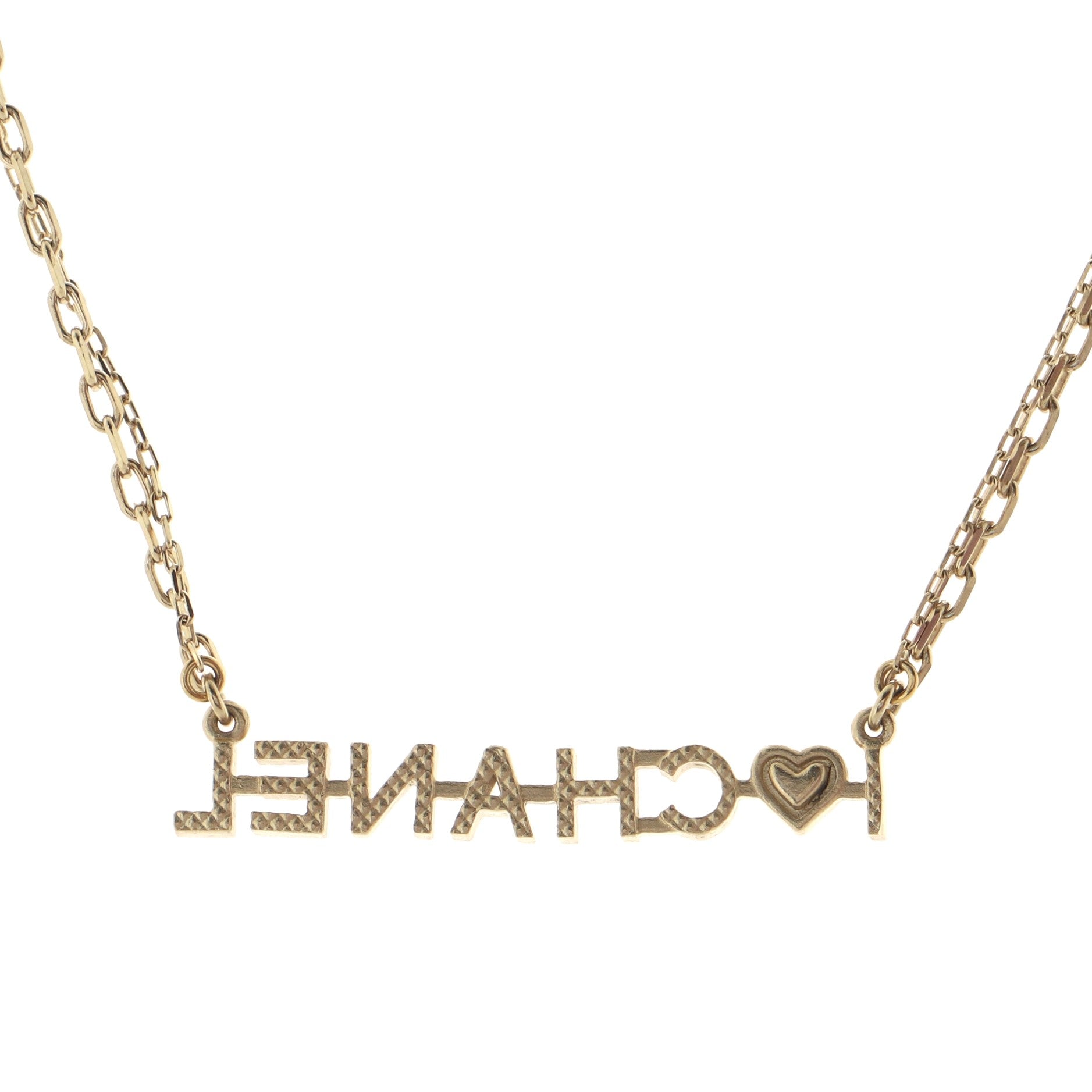 I Love Chanel Necklace Metal with Resin