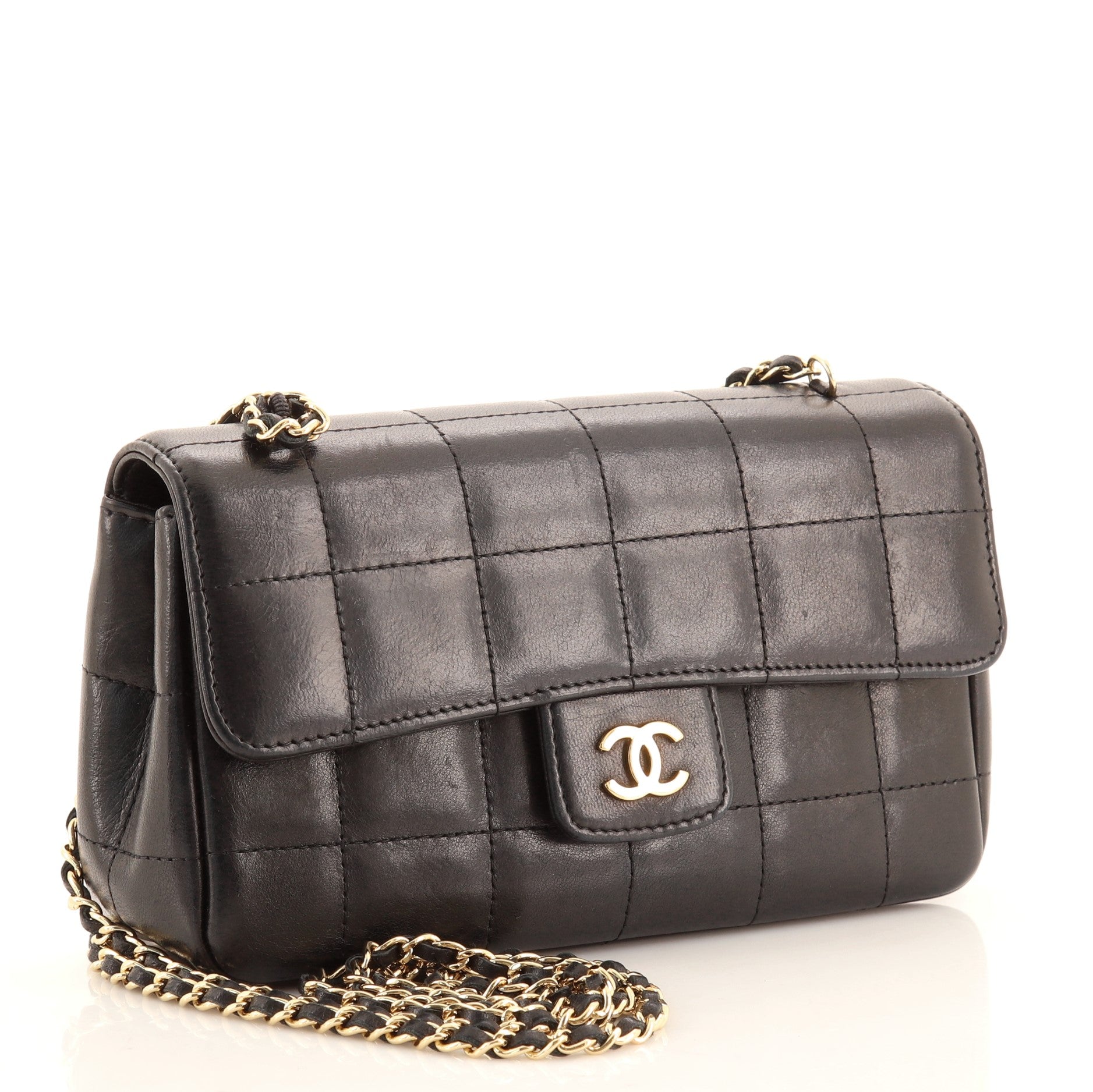 Chocolate Bar Flap Bag Quilted Lambskin Mini
