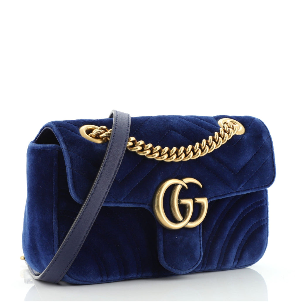 GG Marmont Flap Bag Matelasse Velvet Mini