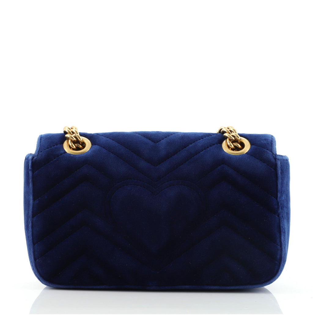 GG Marmont Flap Bag Matelasse Velvet Mini