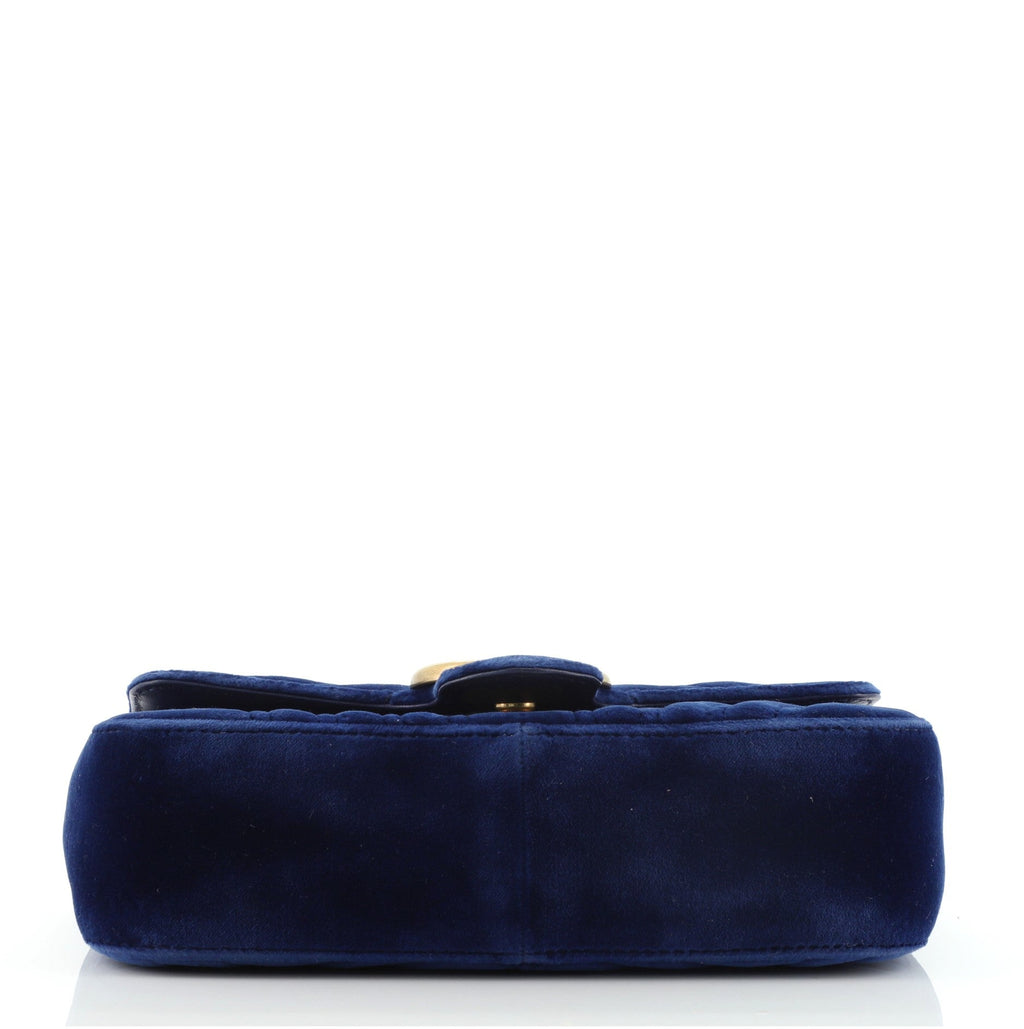 GG Marmont Flap Bag Matelasse Velvet Mini