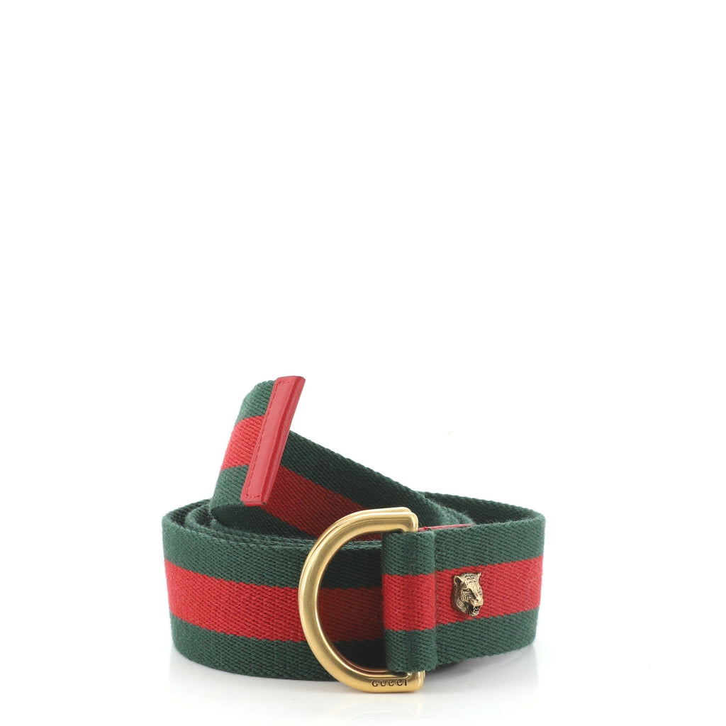 Feline Head Web Belt Canvas Wide 90