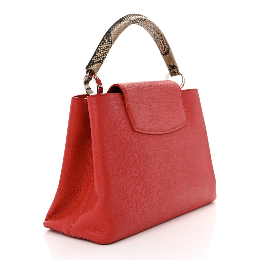 Taurillon Snakeskin Capucines MM Rubis