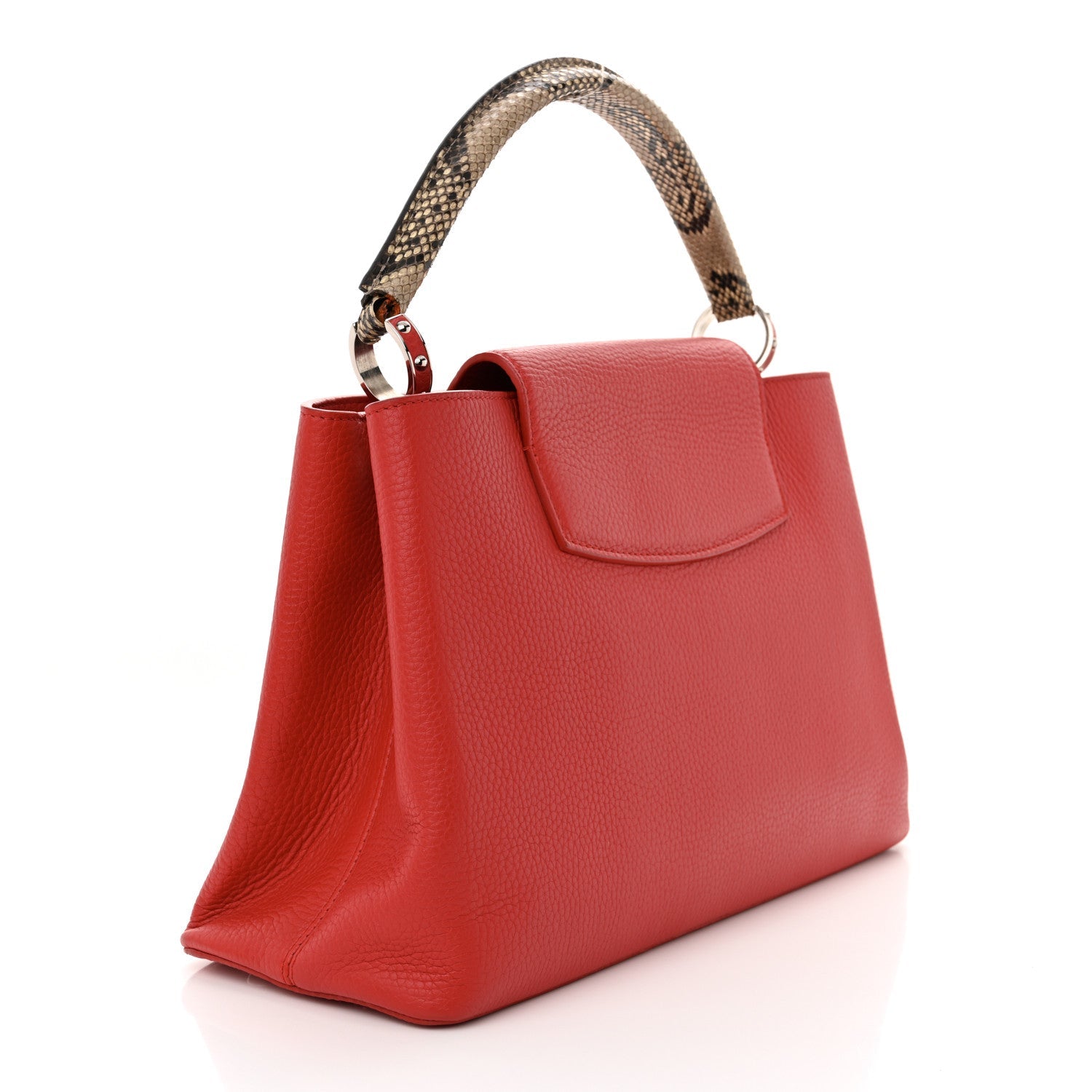 Taurillon Snakeskin Capucines MM Rubis