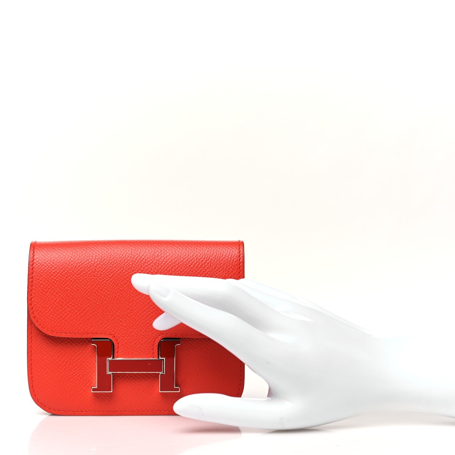 Epsom Enamel Constance Slim Wallet Capucine Sanguine