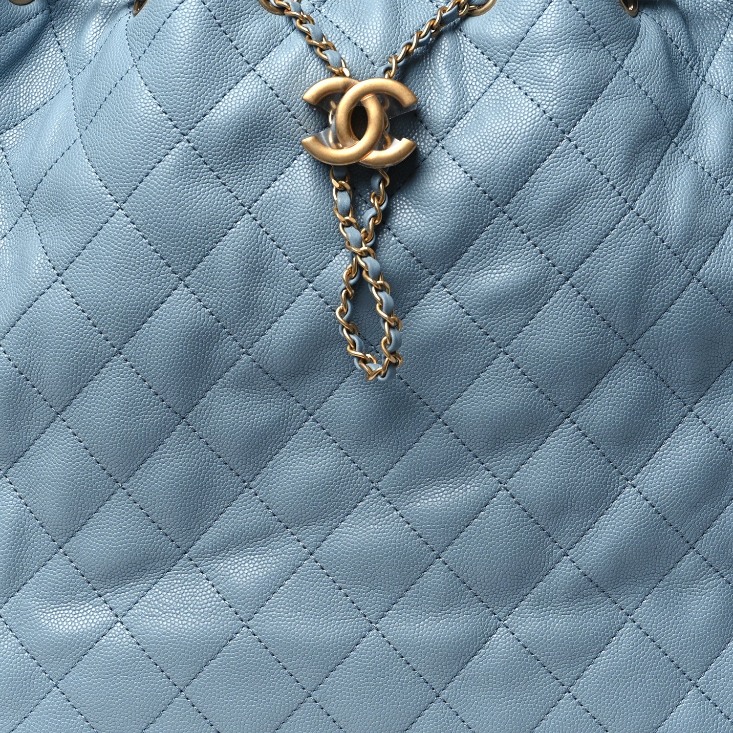 Caviar Quilted Medium Chanel 25 Handbag Blue