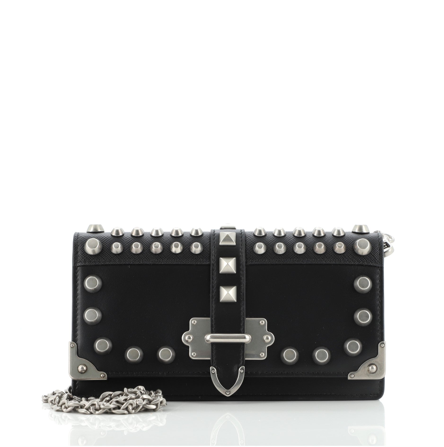 Cahier Crossbody Bag Studded City Calf and Saffiano Leather Mini