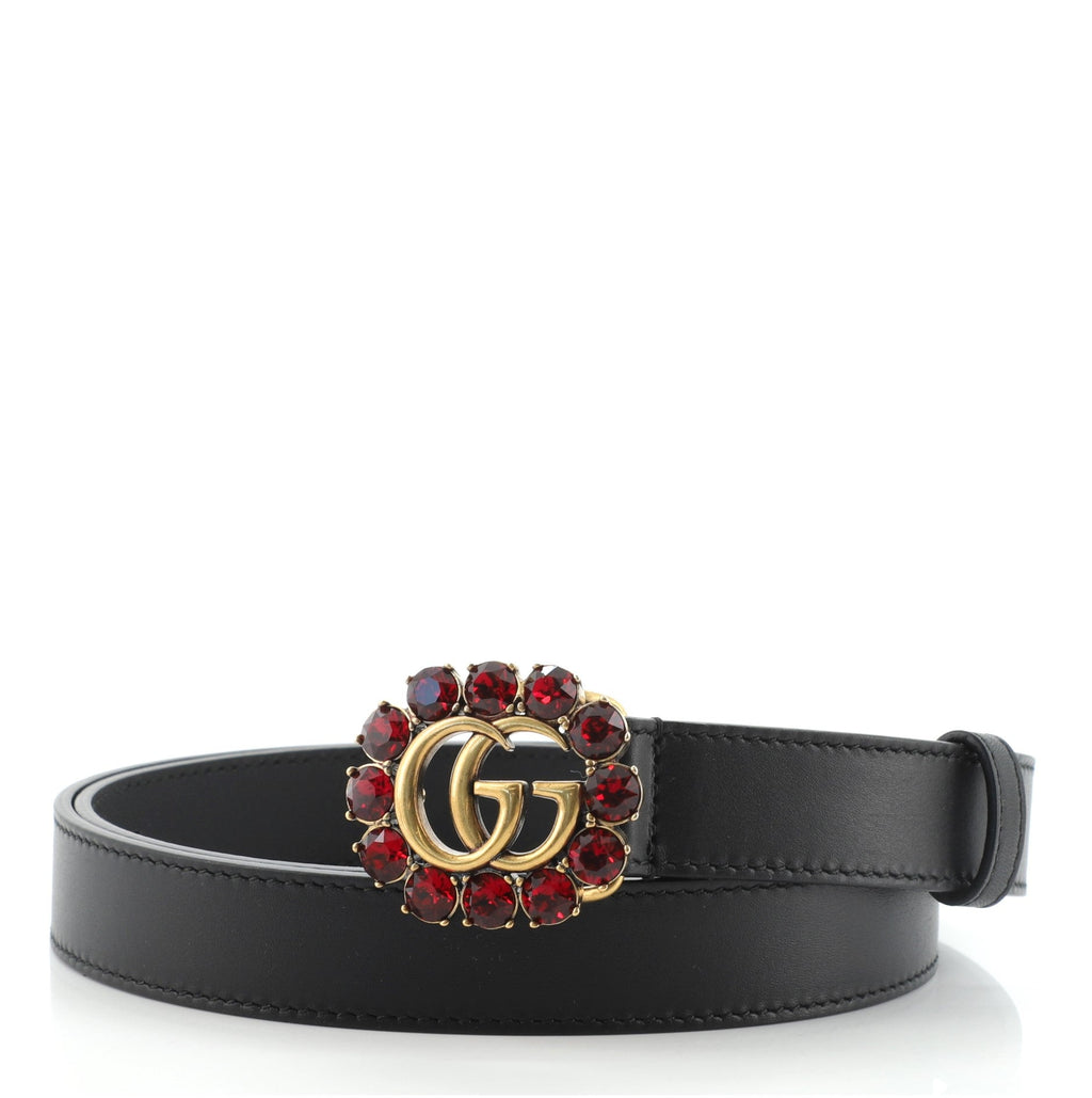 Crystal GG Marmont Belt Leather Thin 85